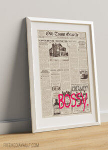 Bossy Typography Newspaper Chic Typography, Printable Wall Art