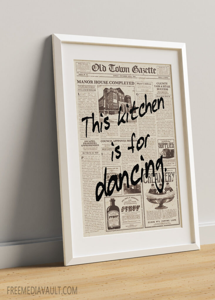 This Kitchen Is For Dancing Typography Wall Art