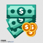 Dollar Bill and Coins Png