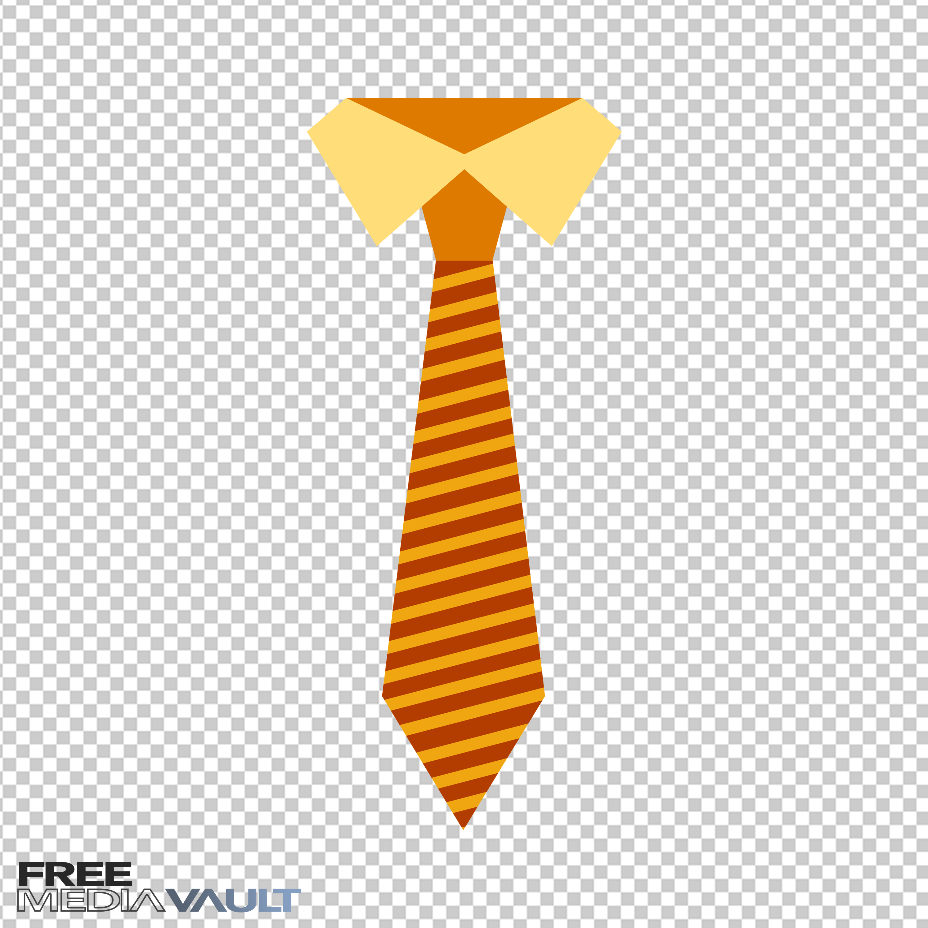 Orange Stripe Necktie Png Vector