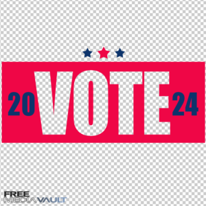 Vote 2024, Vector Illustration, Red Blue Stars Png