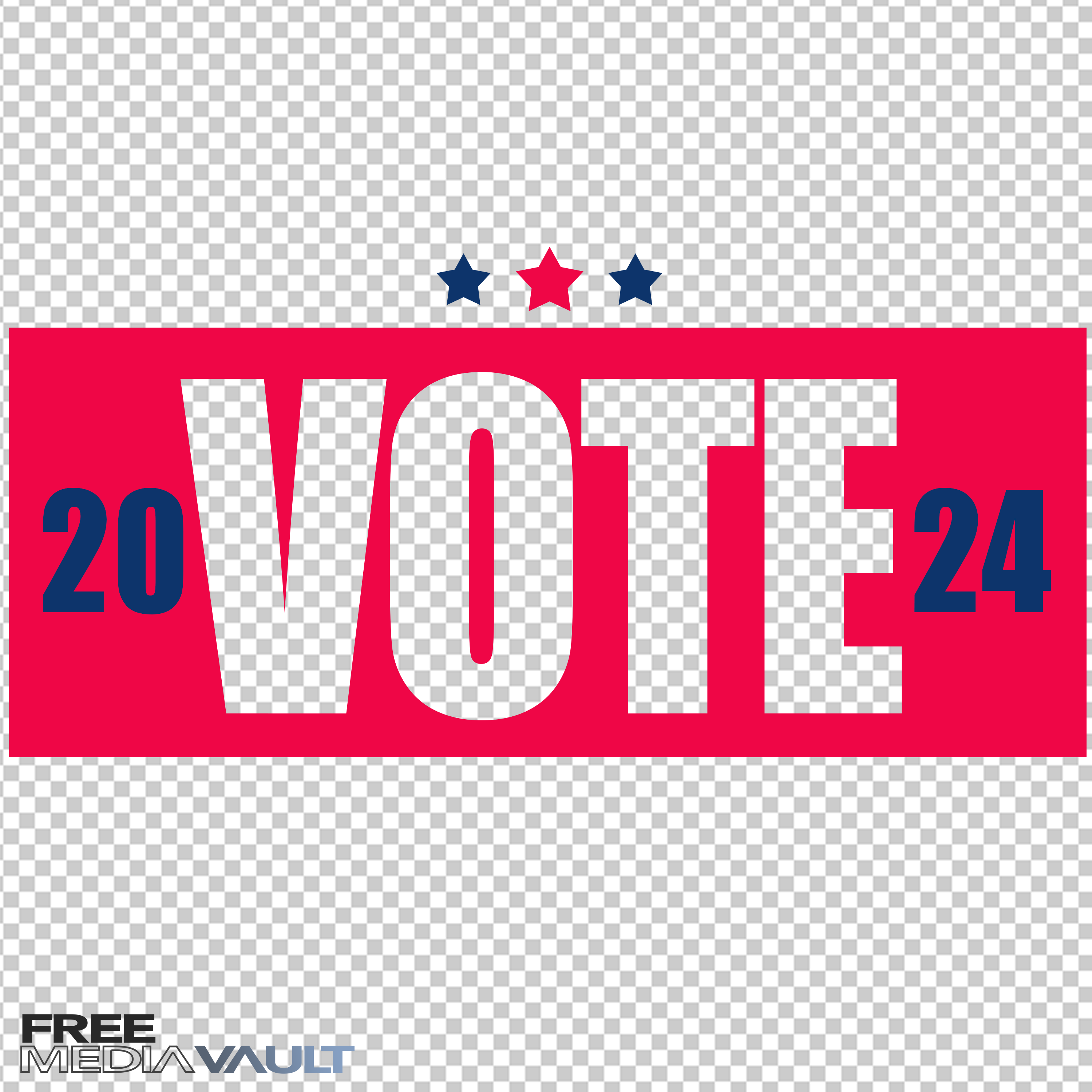 Vote 2024, Vector  Illustration, Red Blue Stars Png