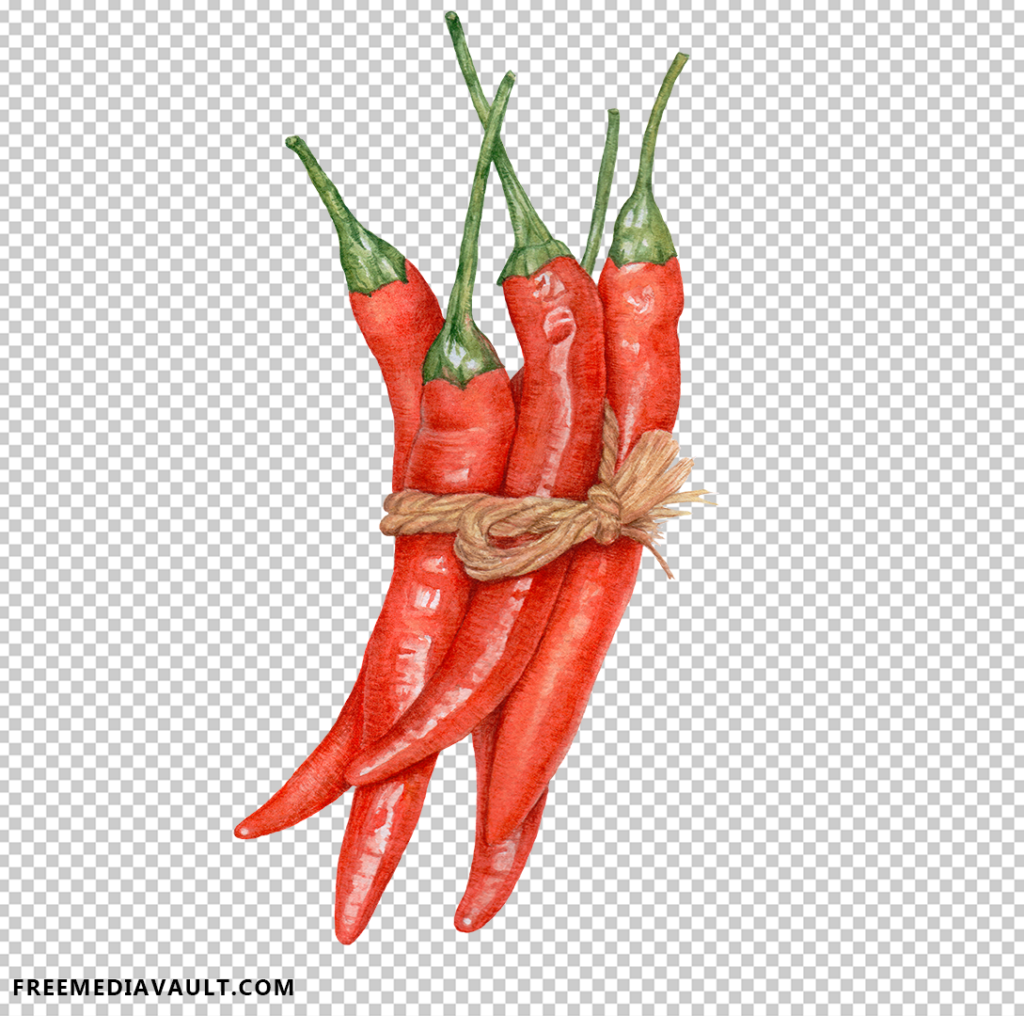 Chili Pepper Bundle, Watercolor Painting ,Red Pepper, Png